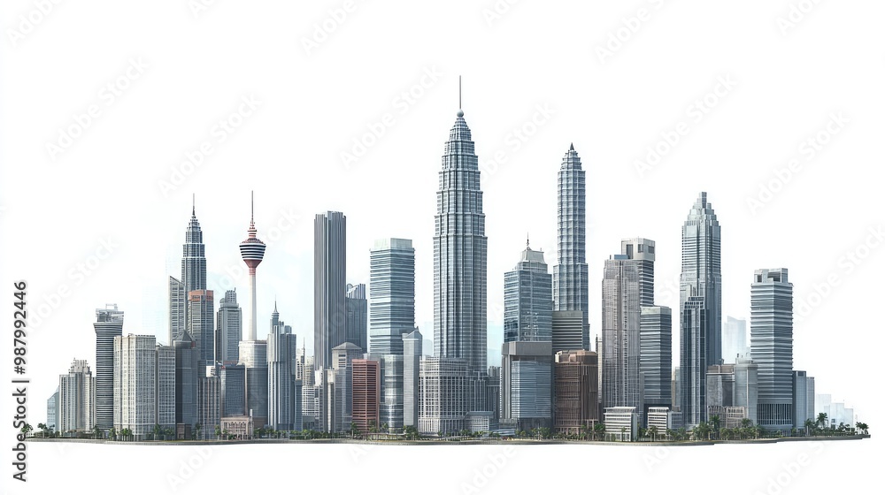 A modern city skyline featuring various skyscrapers and architectural styles. A modern city skyline featuring various skyscrapers and architectural styles.