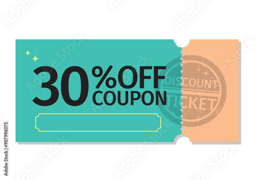デザインされた30%OFFクーポン