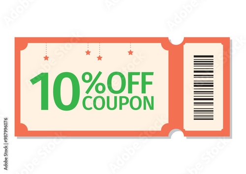 デザインされた10%OFFクーポン