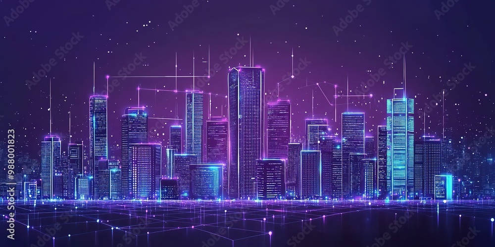 smart city and big data connection technology concept smart city and big data connection technology concept