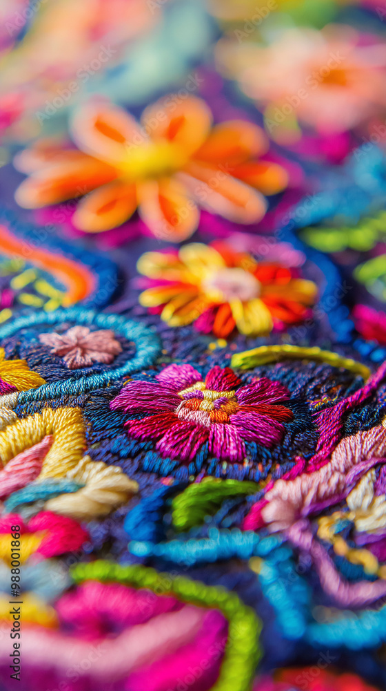 Obraz premium colorful embroidery on fabric