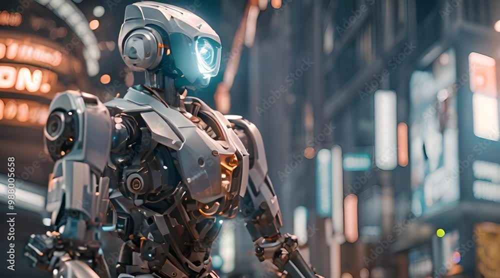 Cinematic Video of Robots Between Buildings Cinematic Video of Robots Between Buildings