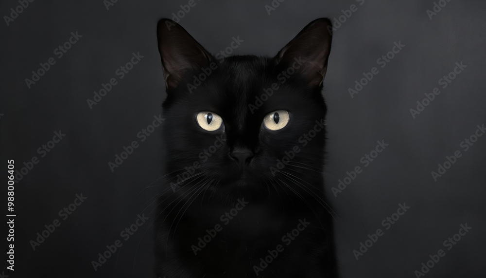Gato negro de ojos amarillos Gato negro de ojos amarillos