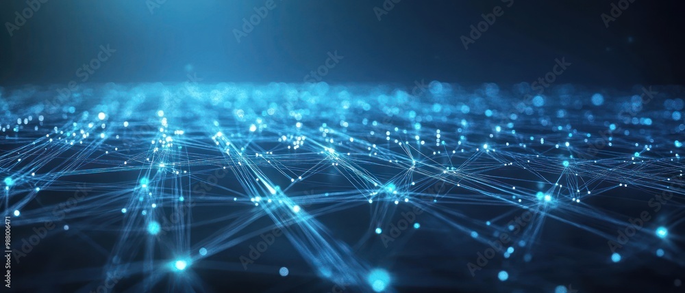 Abstract Digital Network Grid with Connected Dots and Lines and particles connected. Technology Background. Abstract Digital Network Grid with Connected Dots and Lines and particles connected. Technology Background.