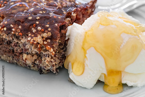 Quinoa Bake with Greek yoghurt and a drizzle of honey