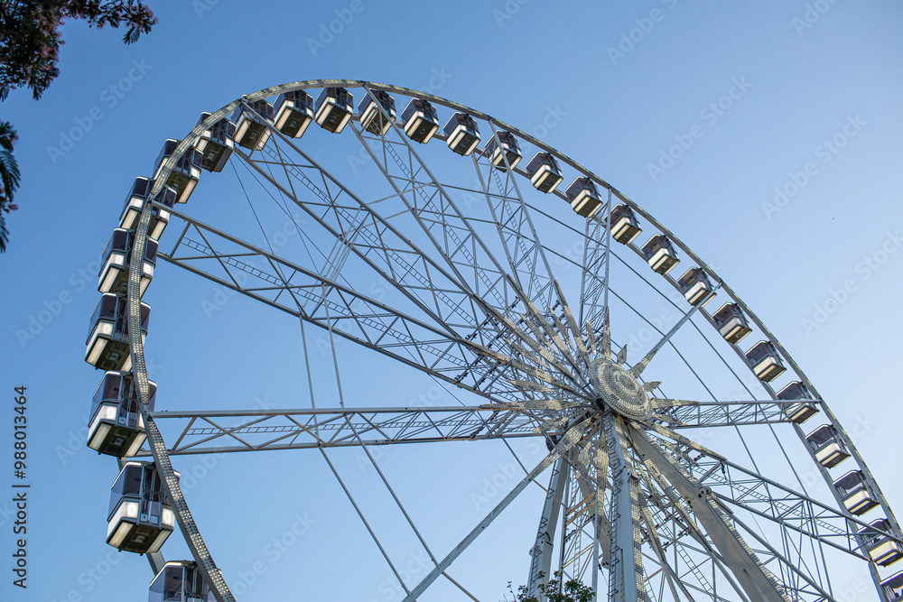 Ferris wheel on Elisabeth Square in Budapest,Hungary.Summer season Ferris wheel on Elisabeth Square in Budapest,Hungary.Summer season