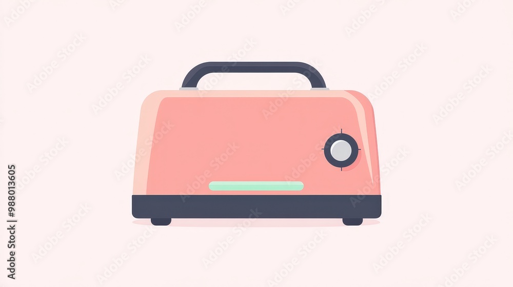 Modern Minimalistic Toaster Illustration with Pastel Accents on Transparent Background Modern Minimalistic Toaster Illustration with Pastel Accents on Transparent Background