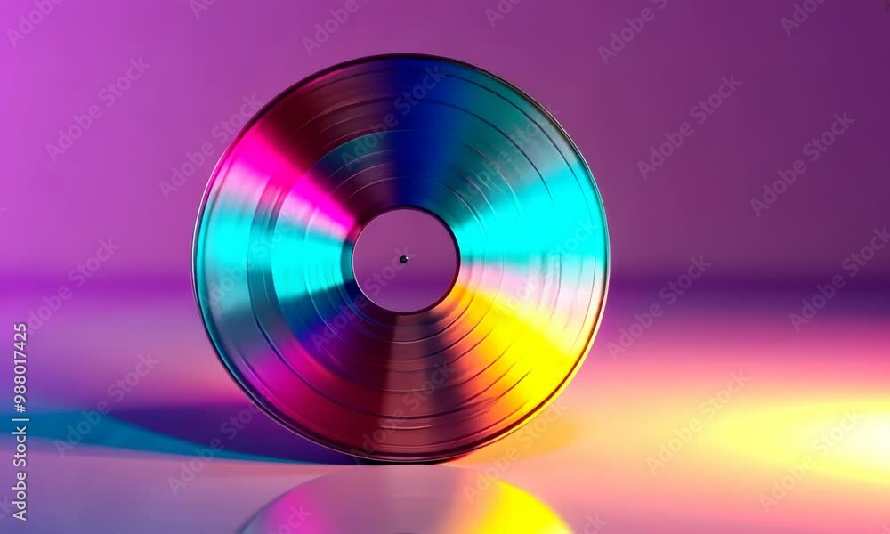 A silver CD with a rainbow design on it 4K Video A silver CD with a rainbow design on it 4K Video