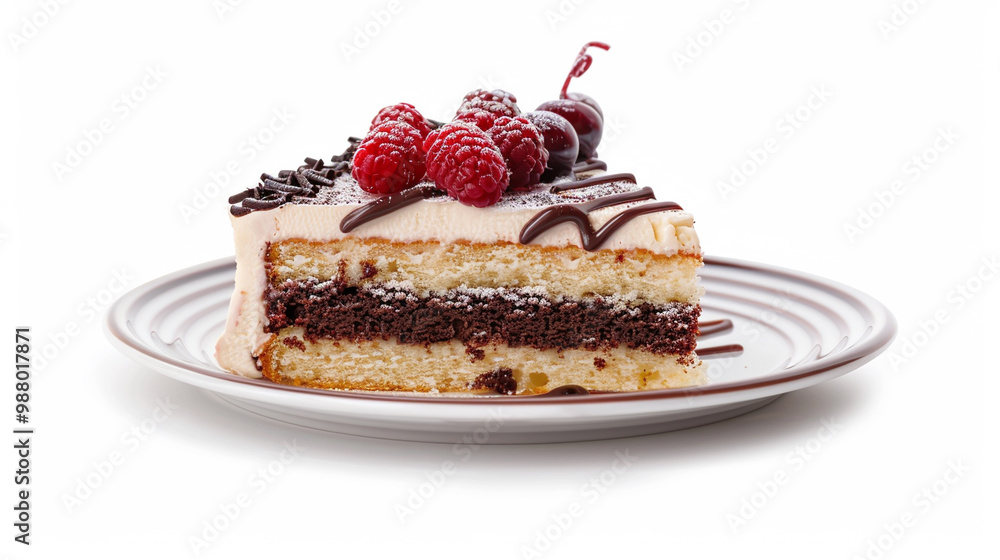 Slice of cake with berries – perfect for dessert lovers and special celebrations Slice of cake with berries – perfect for dessert lovers and special celebrations