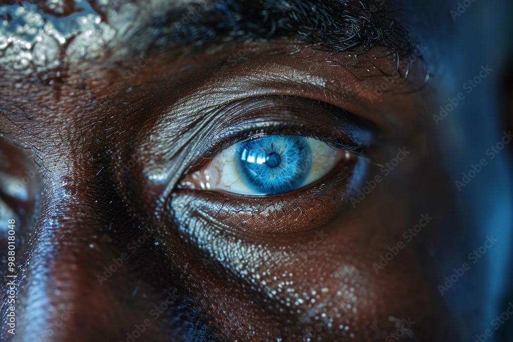 ai generative black man with blue eyes ai generative black man with blue eyes