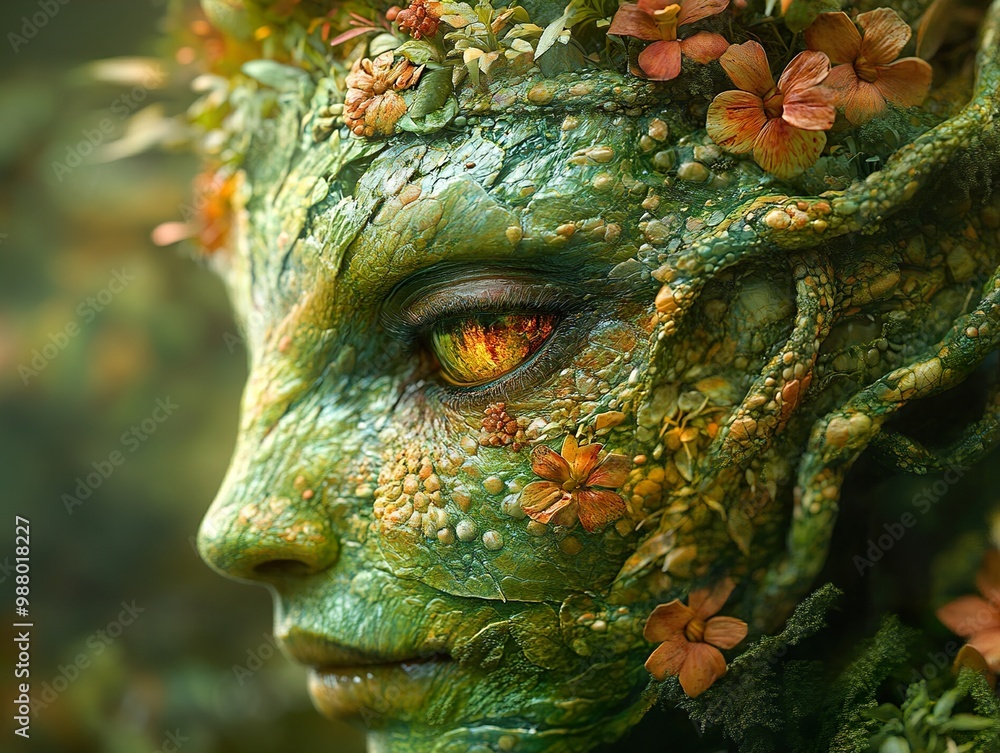 Mystical Forest Nymph: A Close-Up Portrait of Nature's Beauty Mystical Forest Nymph: A Close-Up Portrait of Nature's Beauty