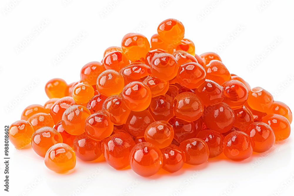Red caviar on a white background – perfect for gourmet cuisine, luxury dining, and seafood themes Red caviar on a white background – perfect for gourmet cuisine, luxury dining, and seafood themes