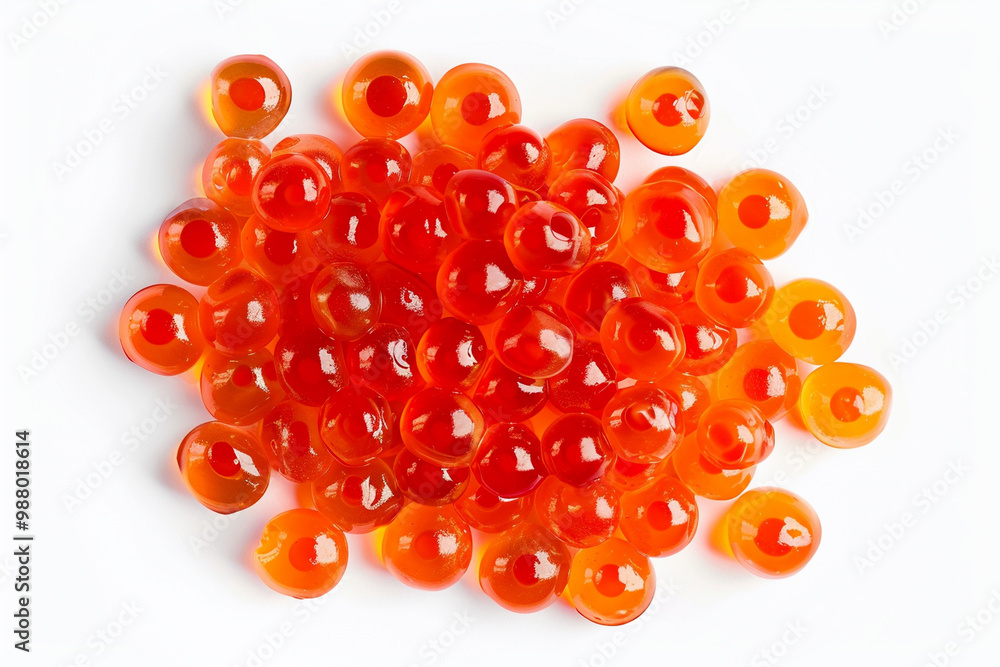 Red caviar on a white background – perfect for gourmet cuisine, luxury dining, and seafood themes Red caviar on a white background – perfect for gourmet cuisine, luxury dining, and seafood themes