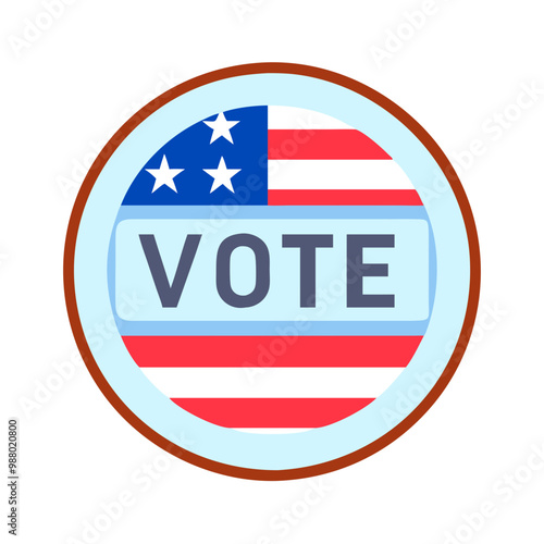 Vote badge with American flag in circle icon Free Download Vote badge with American flag in circle icon - GFXLoad