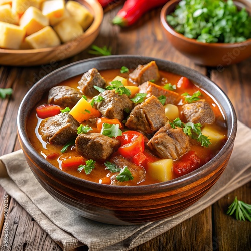 stew with potatoes and vegetables