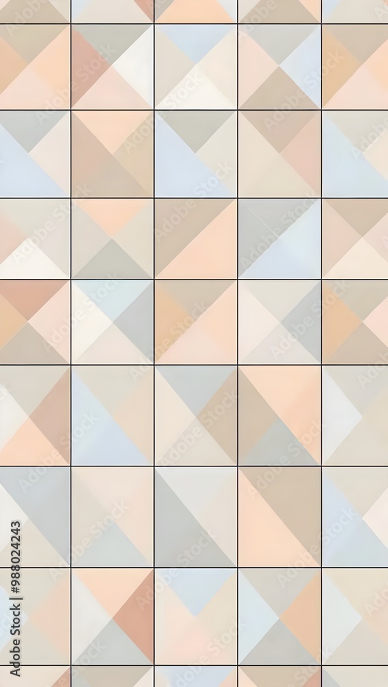 Colorful geometric tile pattern featuring light earthy tones in a modern design suitable for contemporary interiors. Generative AI Colorful geometric tile pattern featuring light earthy tones in a modern design suitable for contemporary interiors. Generative AI