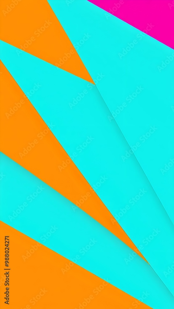 Vibrant abstract art featuring geometric shapes in bright orange and turquoise colors set against a pink background. Generative AI Vibrant abstract art featuring geometric shapes in bright orange and turquoise colors set against a pink background. Generative AI