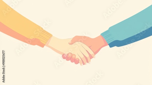 Wallpaper Mural Minimalist Flat Vector Illustration of Interlocked Couple's Hands on Transparent Background with Pastel Palette Torontodigital.ca
