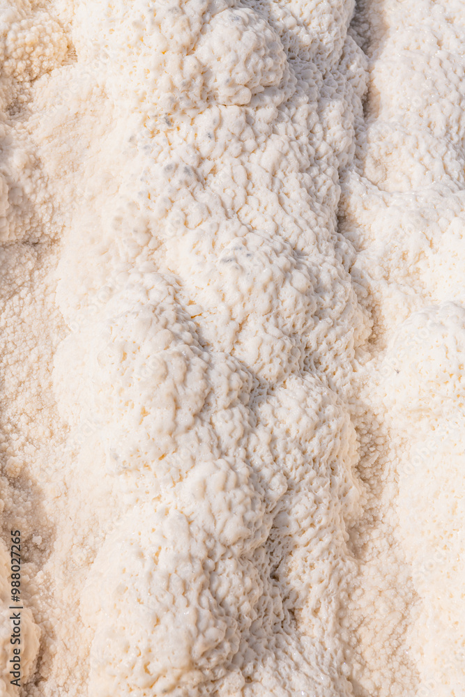 Fototapeta premium Close up on the salt formation of Qarhan lake in Golmud, Qinghai, China