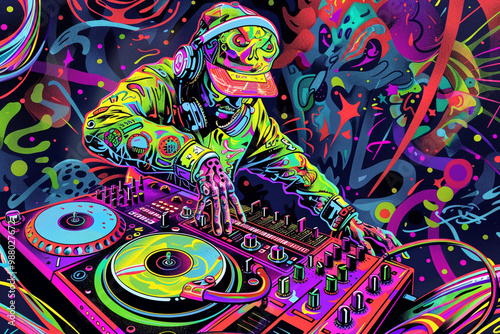 abstract colorful dj music background