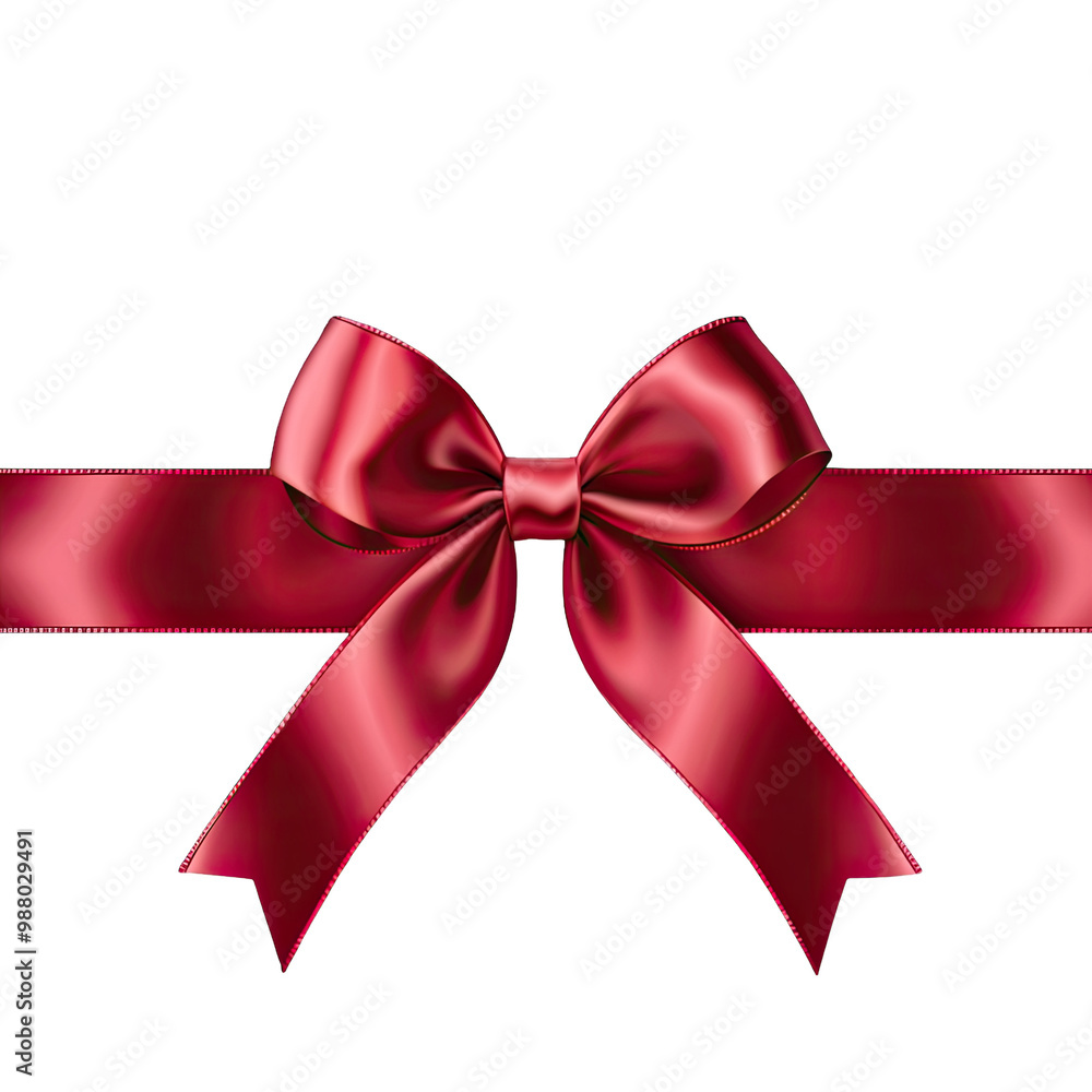 Red Satin Ribbon and Bow Vector Illustration for Elegant Designs Red Satin Ribbon and Bow Vector Illustration for Elegant Designs