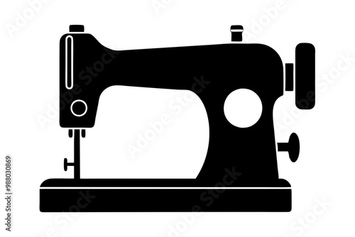 sewing machine vector icon,Silhouette sewing machine black color 