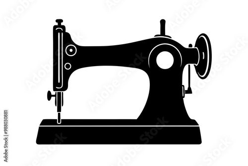 sewing machine vector icon,Silhouette sewing machine black color 