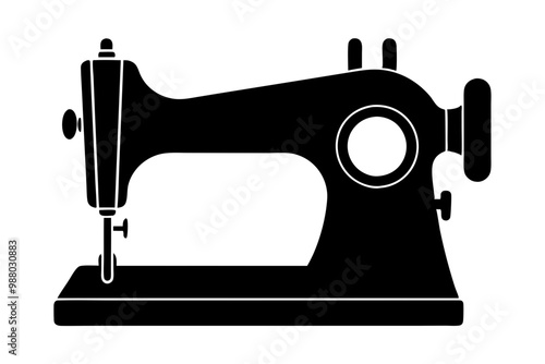 sewing machine vector icon,Silhouette sewing machine black color 