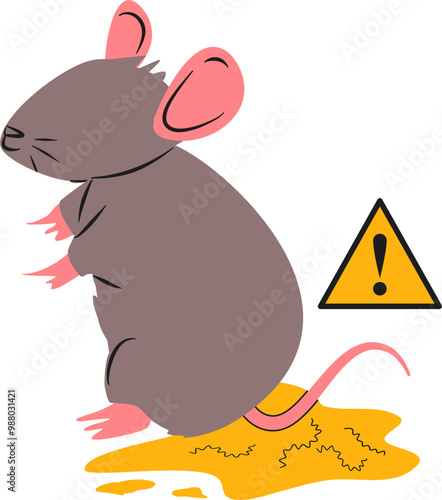 Leptospirosis illustration. Rat fever illustration. Leptospira bacteria.