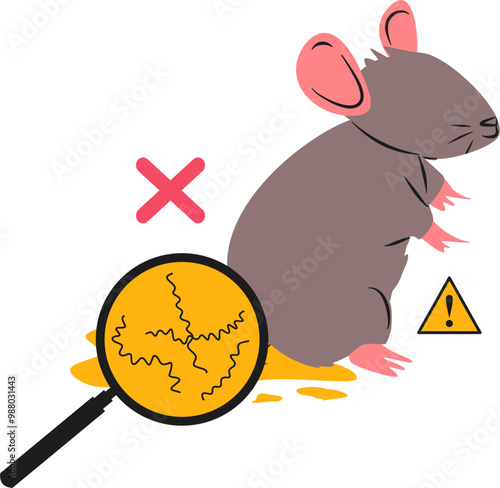 Leptospirosis illustration. Rat fever illustration. Leptospira bacteria.