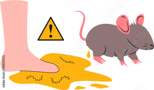 Leptospirosis illustration. Rat fever illustration. Leptospira bacteria.