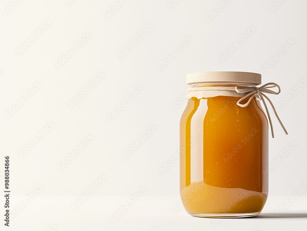 A plain canning jar mock up with a simple background and bright colors. 