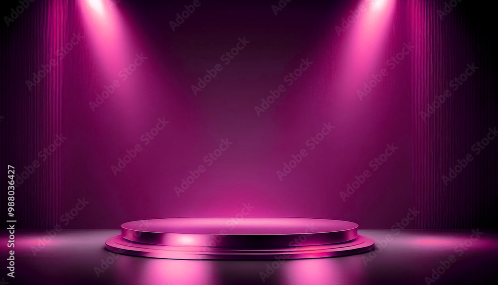 Product display presentation on luxury purple empty podium stand with shiny particles glamor to showcase stage advertising for cosmetics and beauty. Shining scene. Beautiful background. Generative AI Product display presentation on luxury purple empty podium stand with shiny particles glamor to showcase stage advertising for cosmetics and beauty. Shining scene. Beautiful background. Generative AI