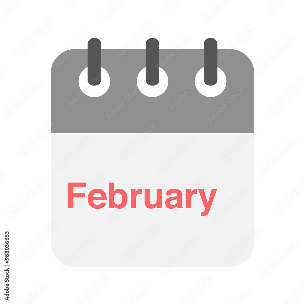 February icon vector. Daily, monthly, yearly calendar icon February icon vector. Daily, monthly, yearly calendar icon