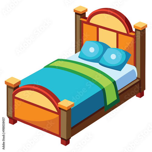 Bed vector illustration isolated on a white background