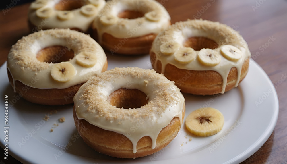 banana donuts with brown butter icing banana donuts with brown butter icing