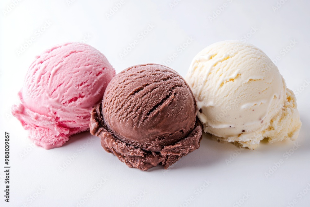 Artisanal ice cream on solid white background, single object Artisanal ice cream on solid white background, single object