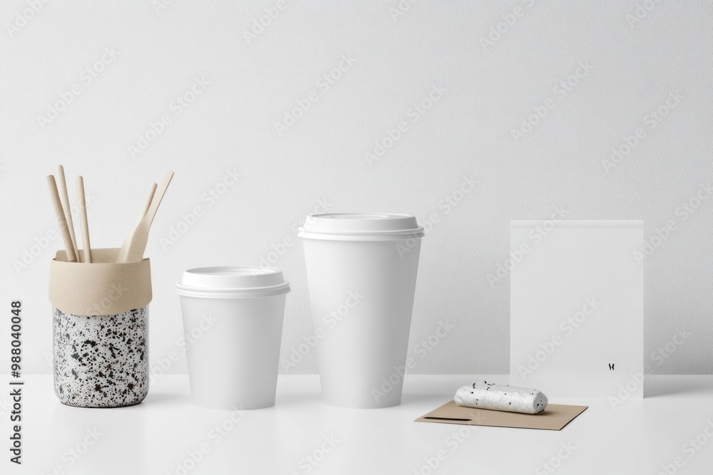 Branding mockup on solid white background, single object Branding mockup on solid white background, single object