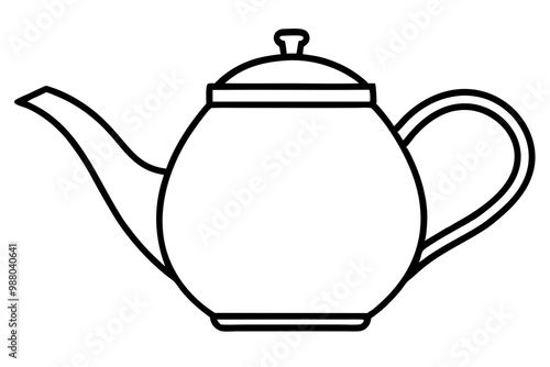 teapot silhouette isolated icon, teapot design white background