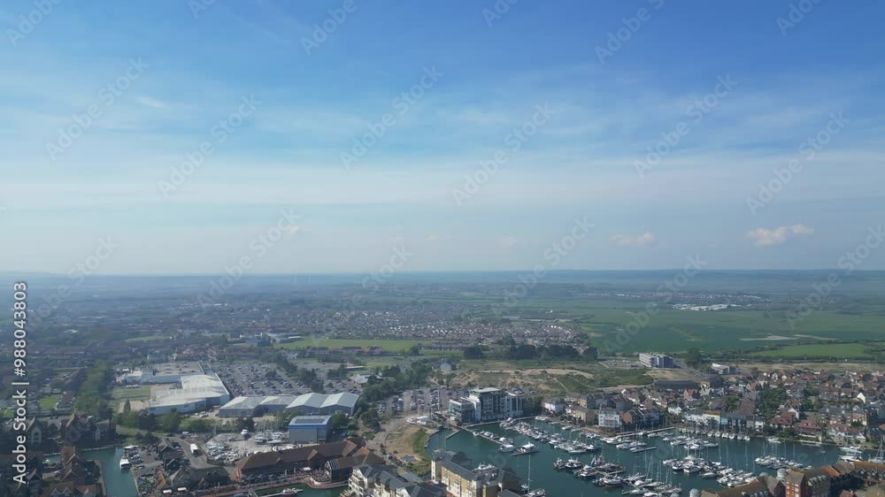 Aerial View of Most Beautiful Tourist Attraction Sea Front and Ocean of Eastbourne Ocean City of England UK. May 10th, 2024 Aerial View of Most Beautiful Tourist Attraction Sea Front and Ocean of Eastbourne Ocean City of England UK. May 10th, 2024