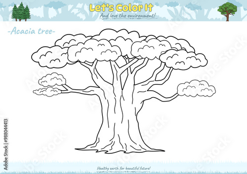 Lets color it Acacia tree 1