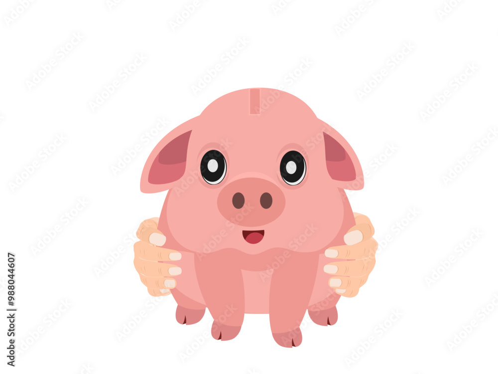 Piggy bank on a white background. Piggy bank on a white background.