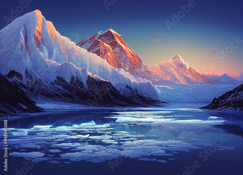 Beautifull Glacier Mistical Mountain  photo