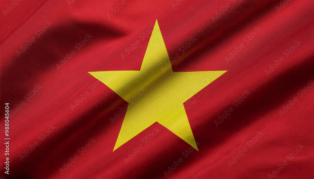 waving Vietnam flag, showing flowing flag fabric texture waving Vietnam flag, showing flowing flag fabric texture