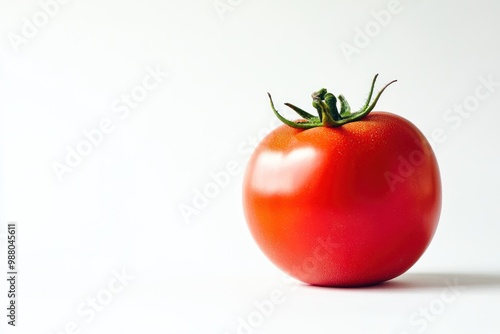 Tomato used in artistic arrangements on solid white background, single object