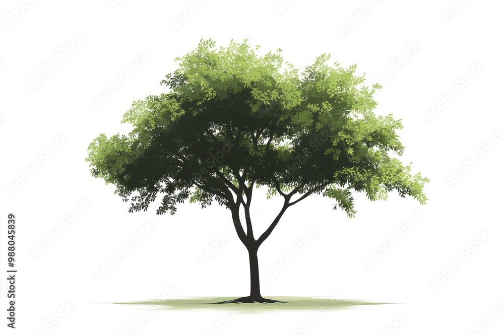 Tree vector in minimalist style on solid white background, single object Tree vector in minimalist style on solid white background, single object