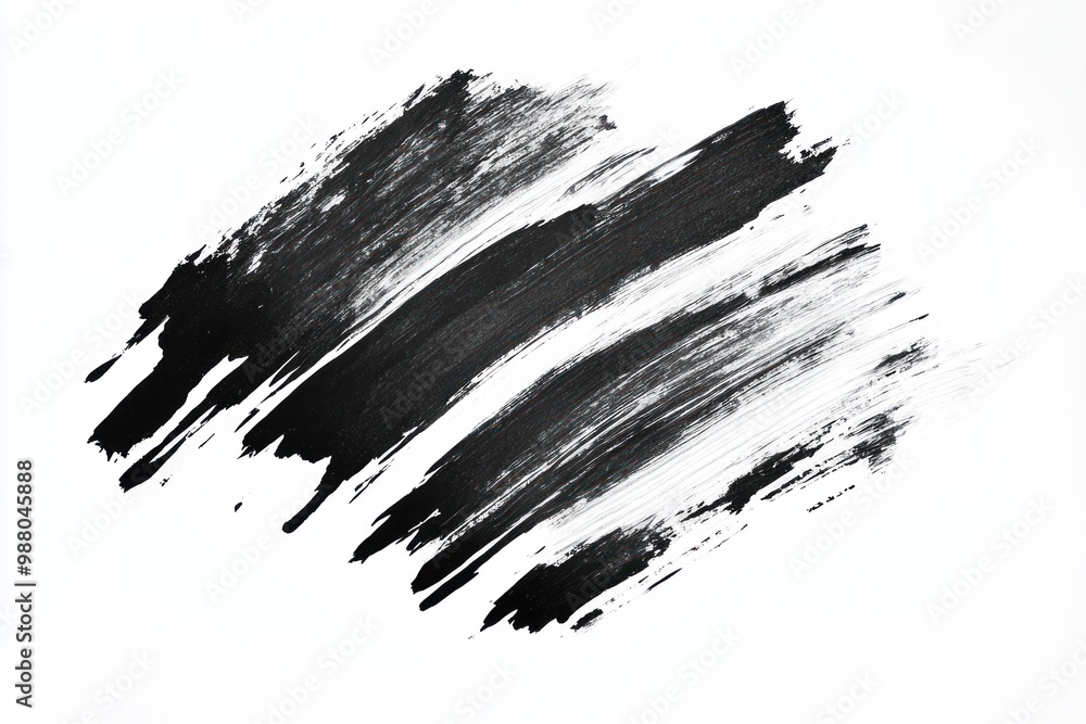 Tribal ink brush strokes with strong, angular lines on solid white background, single object Tribal ink brush strokes with strong, angular lines on solid white background, single object