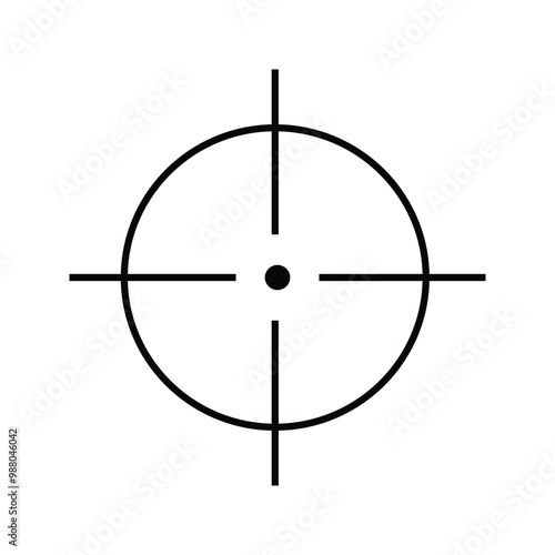 Shooting Target Game Icon - Editable Stroke and Color Options