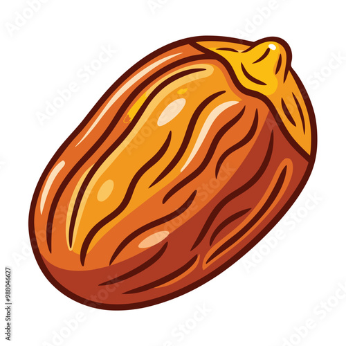 Date fruit illustration on white background.