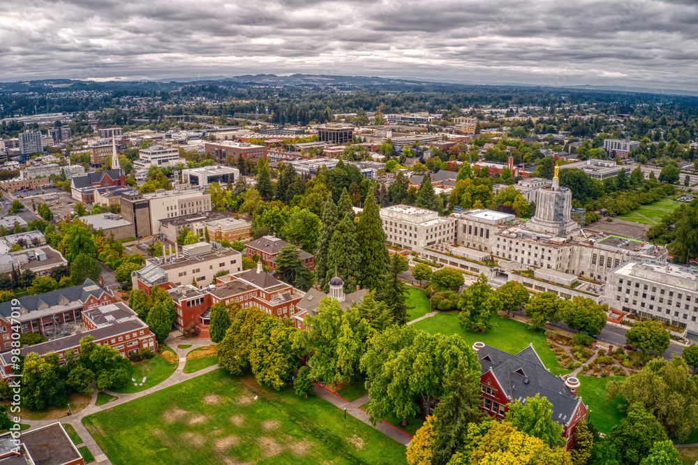 Aerial View of the Oregon State Capitol in Salem Aerial View of the Oregon State Capitol in Salem
